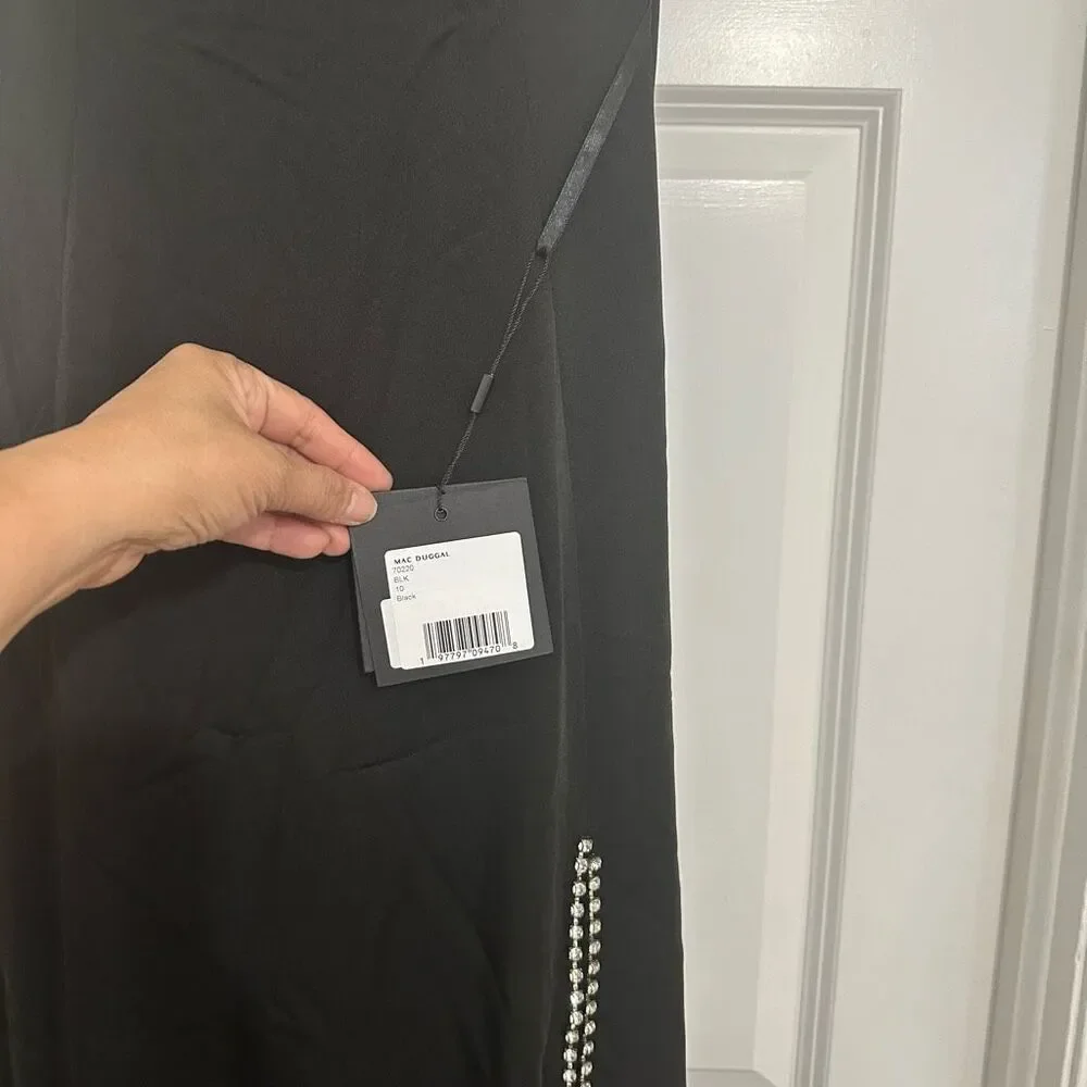 MAC DUGGAL IEENA CRYSTAL DETAIL SWEETHEART NECK TRUMPET BLACK - Picture 9 of 12